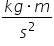 fraction numerator k g times m over denominator s squared end fraction