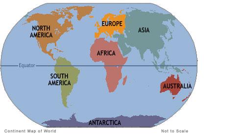 Name The Seven Continents Of The World. - Flashcard