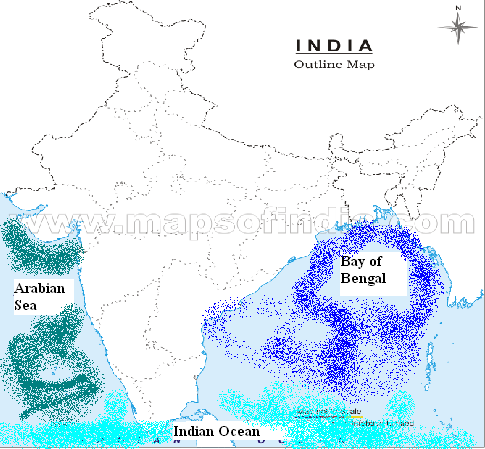 What 3 Bodies Of Water Surround The Indi... - Flashcard