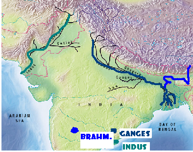 What 3 Rivers are In the India... - Flashcard