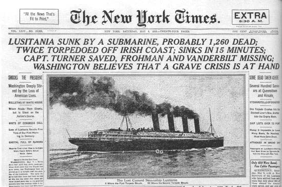 The Lusitania - Flashcard