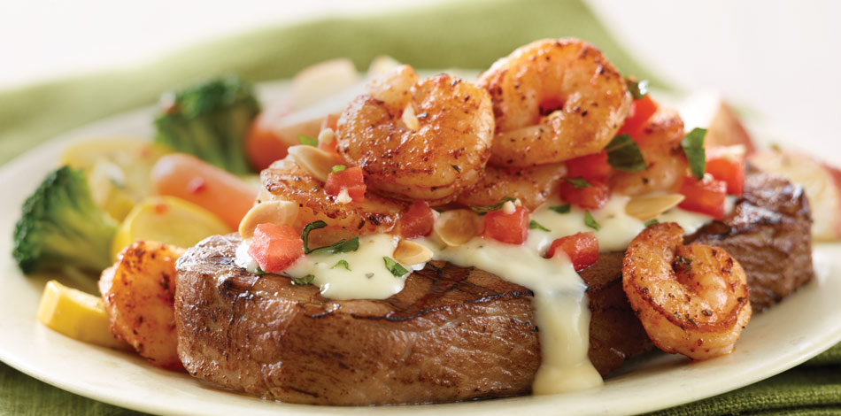 Signature Sirloin With Garlic Herb Shrimp - Flashcard