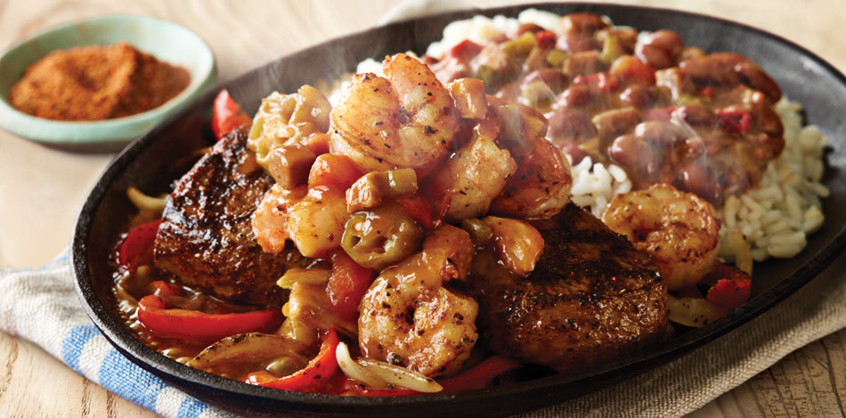 Sizzling Cajun Steak And Shrimp - Flashcard