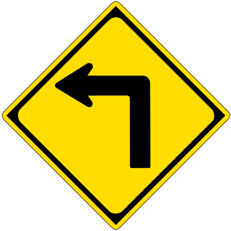 Sharp Left Turn - Flashcard