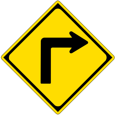 Sharp Right Turn - Flashcard