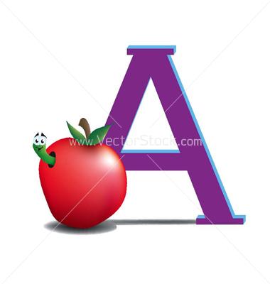 Where Is The Apple Compared To The Letter 'A'... - Flashcard